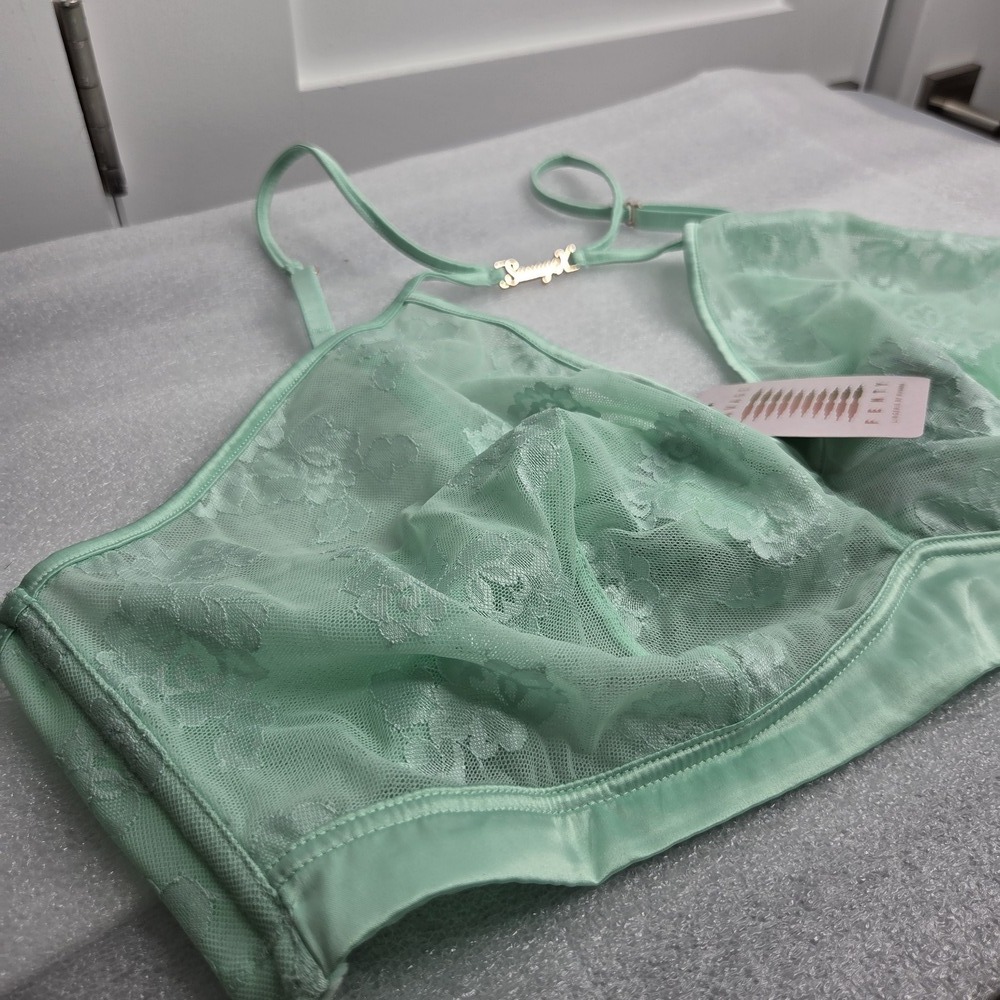 Savage X Fenty Mint Green Lace Unlined Bralette Size 3X NWT - Picture 4 of 9